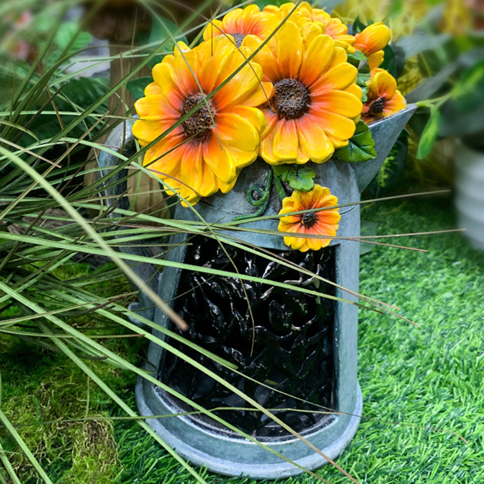 Solar Watering Can Lights Garden Statue Lights Resin Crafts for Lawn Decor