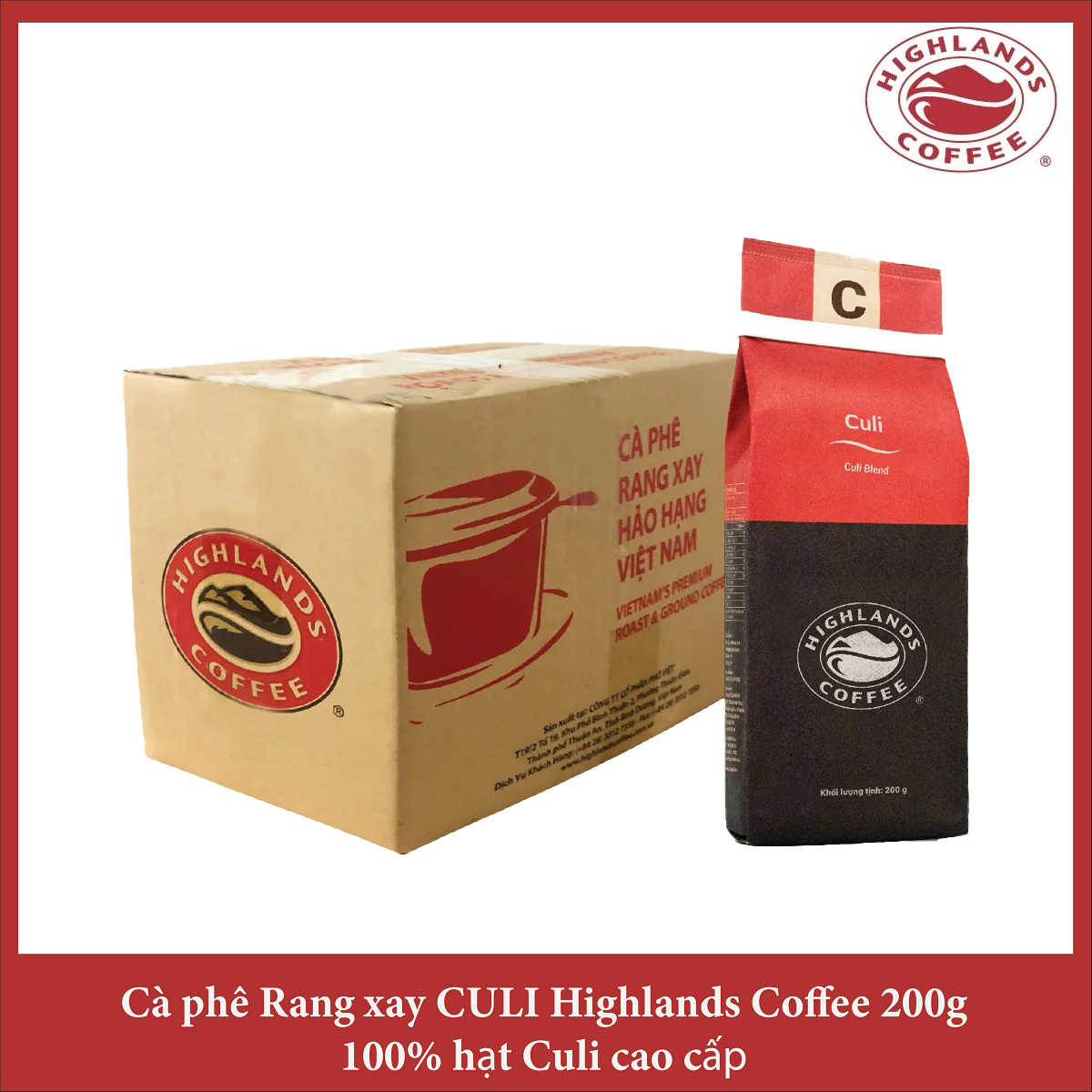 [Culi Blend] [Combo 3 gói] Cà phê Rang xay Culi Highlands coffee 200g