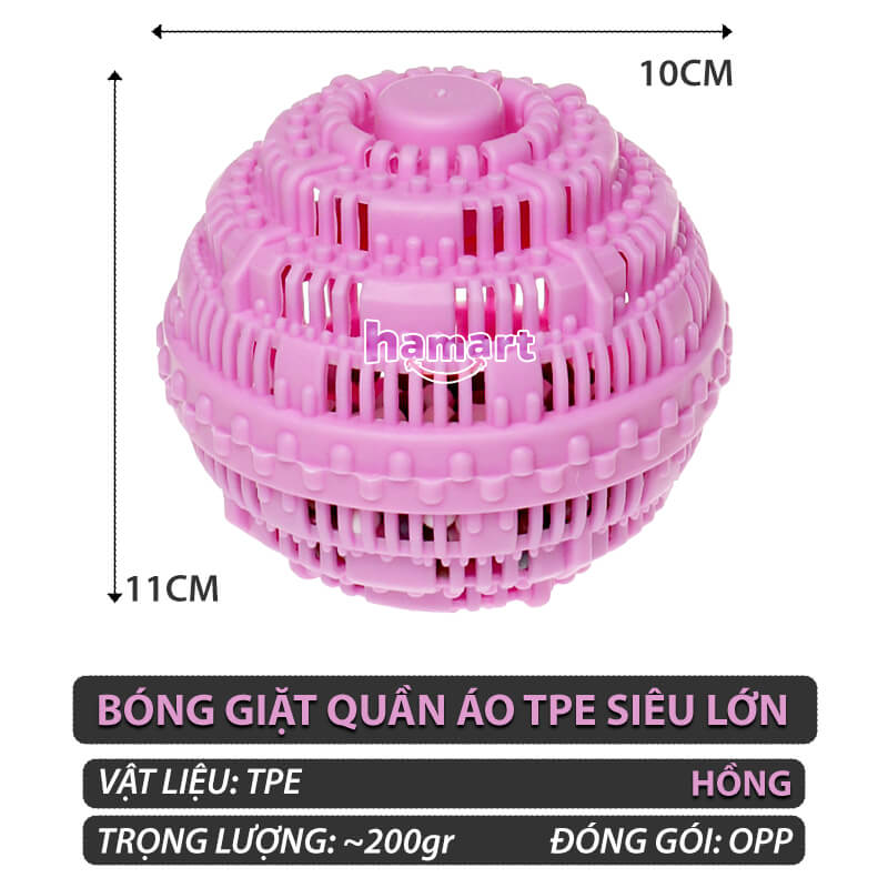 Bóng Giặt Sạch Quần Áo Chống Nhăn Lớn Washing Ball Plus Banh TPE Hạt Gốm Thơm 1000 Lần Giặt Đồ