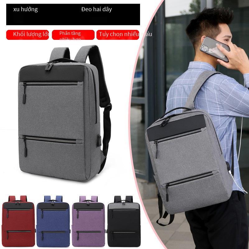 Phong cách mới nhất túi đeo vai nam công sở ba lô máy tính đa chức năng sạc usb ba lô sinh viên đi học