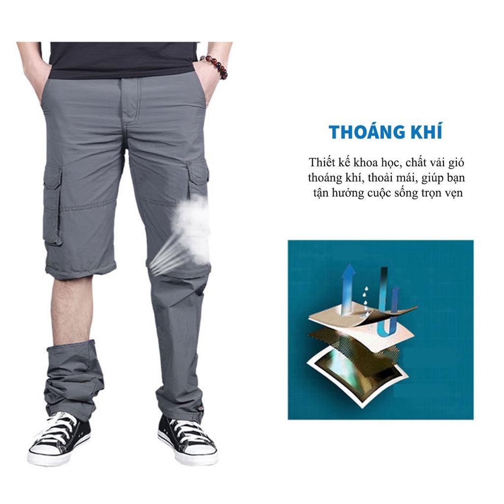 Quần Thể Thao Tháo Ống Jogger Nam US ARMY Vải Gió, Dáng Thể Thao, Bo Ống Trẻ Trung, Lưng Chun Thoải Mái Hàng Chính Hãng