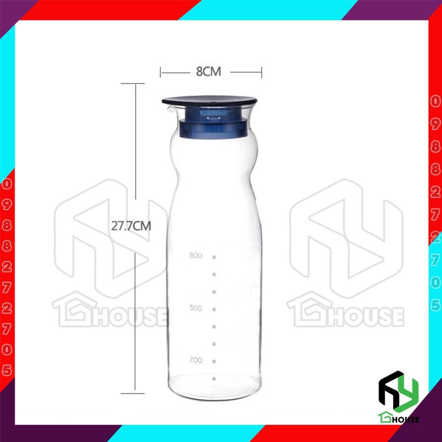 Bình nước thủy tinh siêu chịu nhiệt đổ nước nóng không vỡ Nhật Bản - 1.3 lít KBT2887BL