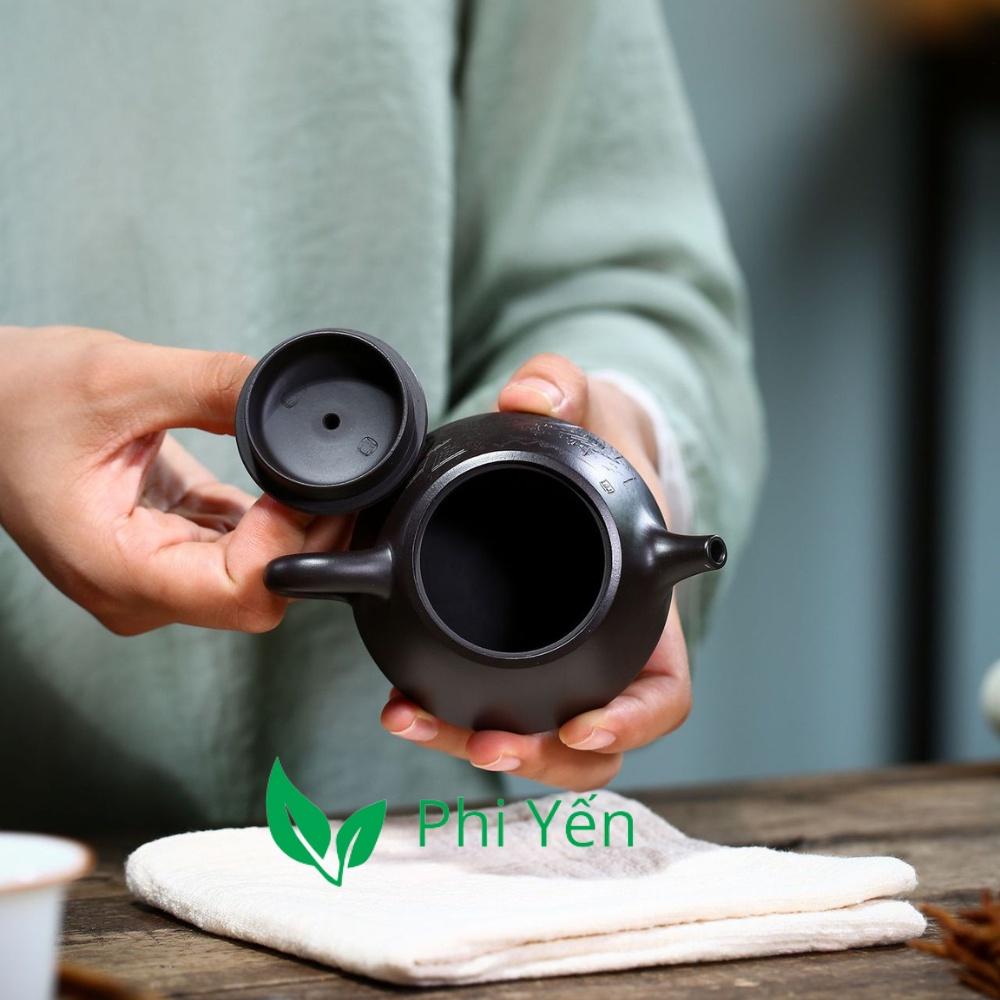 Ấm trà Tử sa Nê Hưng Khâm châu Thạch biều 100ml hàng siêu VIP HSNHTB135105
