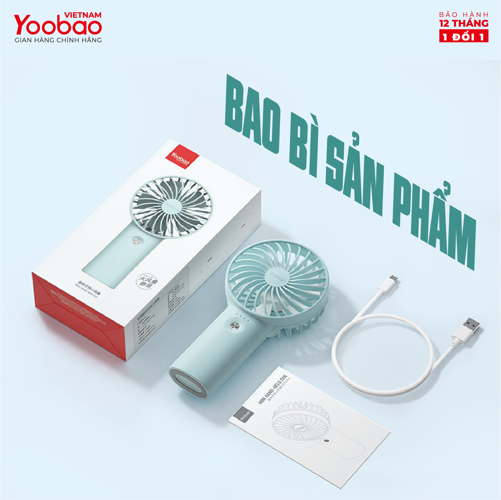 Quạt sạc mini để bàn làm việc YOOBAO F3 6000/3000mAh - Có thể chạy 32 giờ - Hàng chính hãng Bảo hành 12 tháng 1 đổi 1