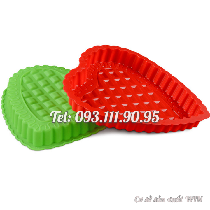 Khuôn silicon làm đế bánh, rau câu hình trái tim đan xen - Loại 24 cm – Mã số 1105