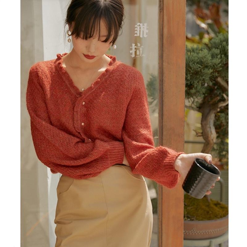 Hàng Sẵn_ Áo len dệt kim nữ Mohair khí chất tiểu thư sang trọng