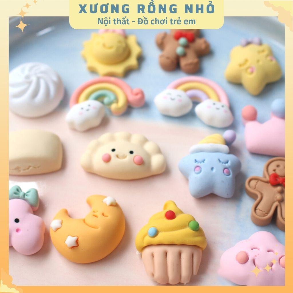 Set 4 Sticker 3d nổi DIY - Charm 3d slime dễ thương trang trí dán ốp điện thoại, bình nước, tủ lạnh, đồ dùng học tập