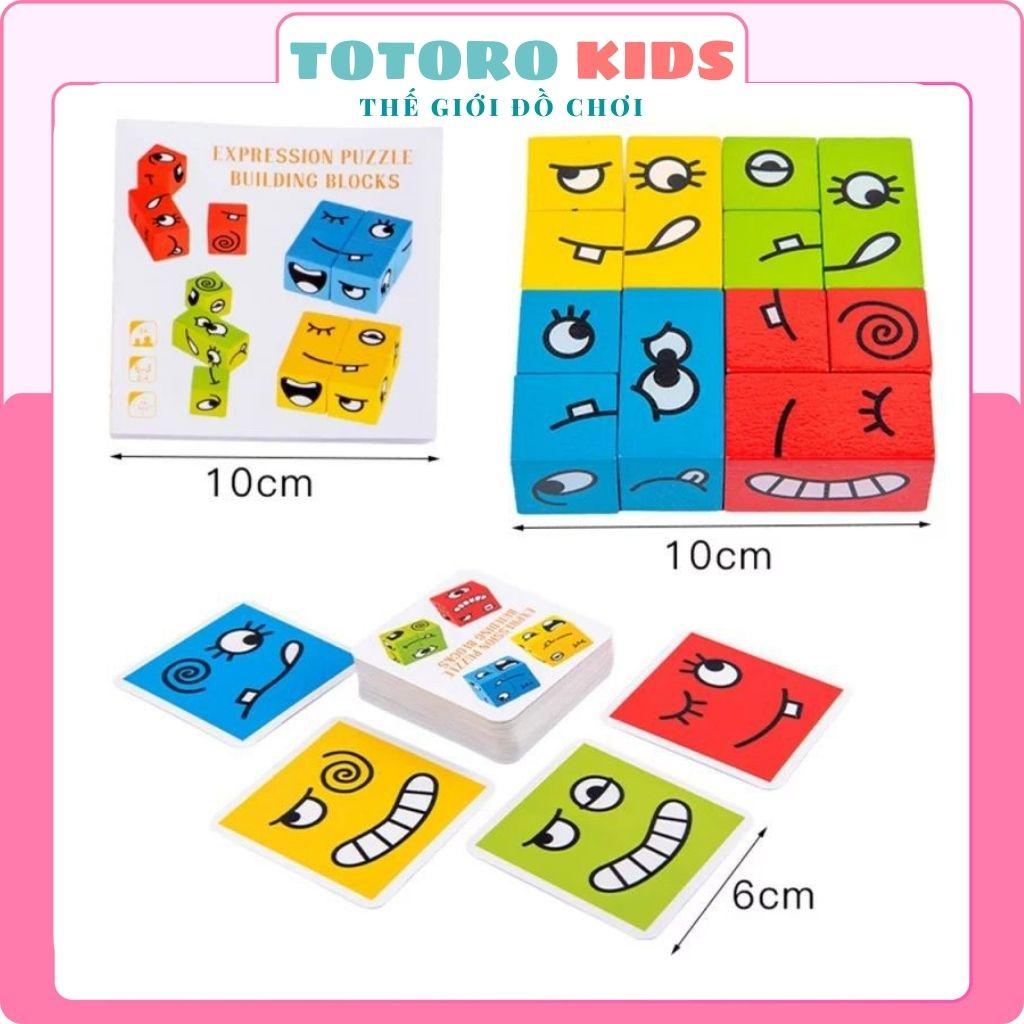 Đồ chơi ảo thuật bằng Gỗ Board Game Xếp Hình Khối Cảm Xúc thông minh phát triển trí tuệ cho bé gái trai người lớn