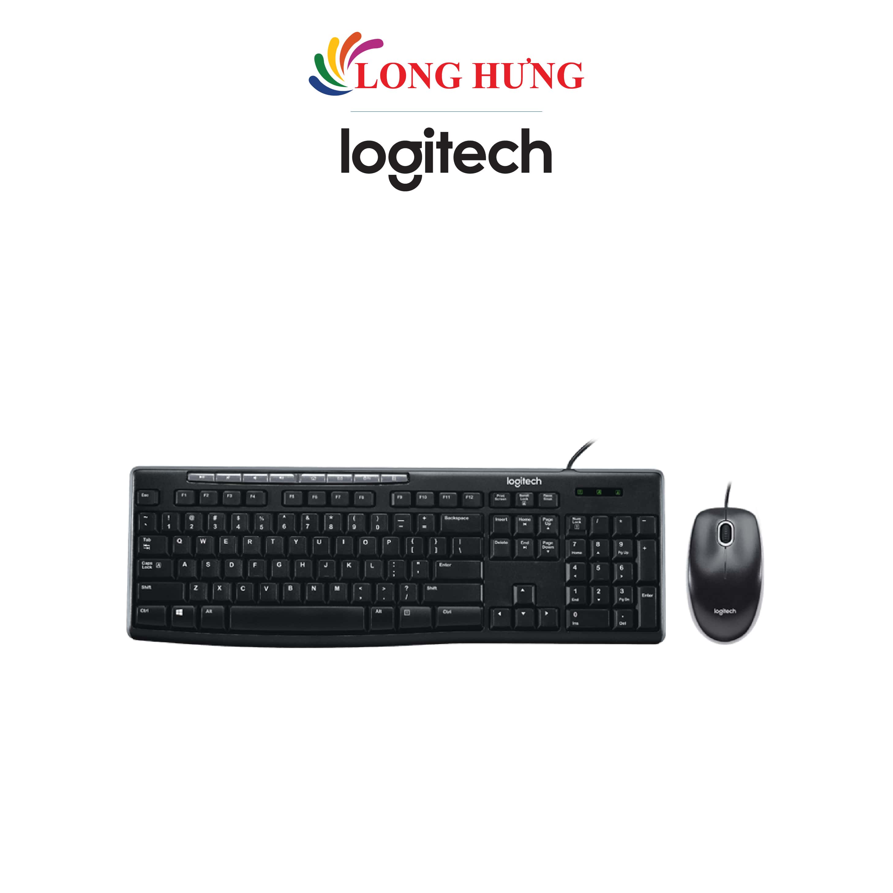 Combo chuột và bàn phím có dây Logitech MK200 - Hàng chính hãng