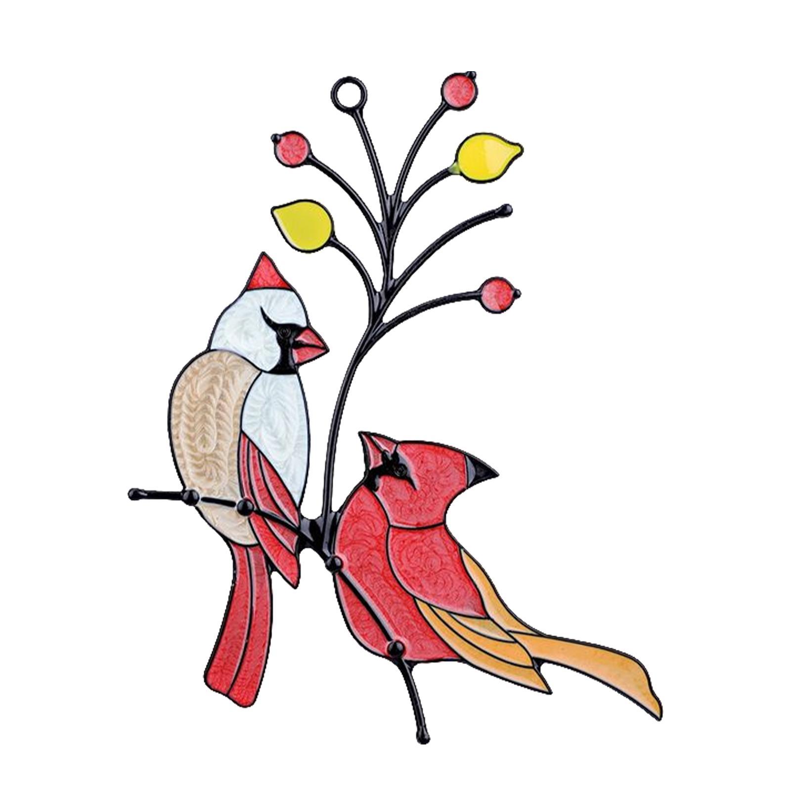 Metal Wall Art Decor Hanging Wall Sculptures Birds On The Branch Figurines