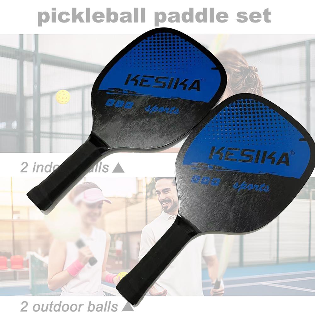 Set 2 Vợt Chơi Bóng Pickleball Siêu Nhẹ Và Nhanh Chóng Kèm Túi Đựng 4 Quả Bóng Kesika