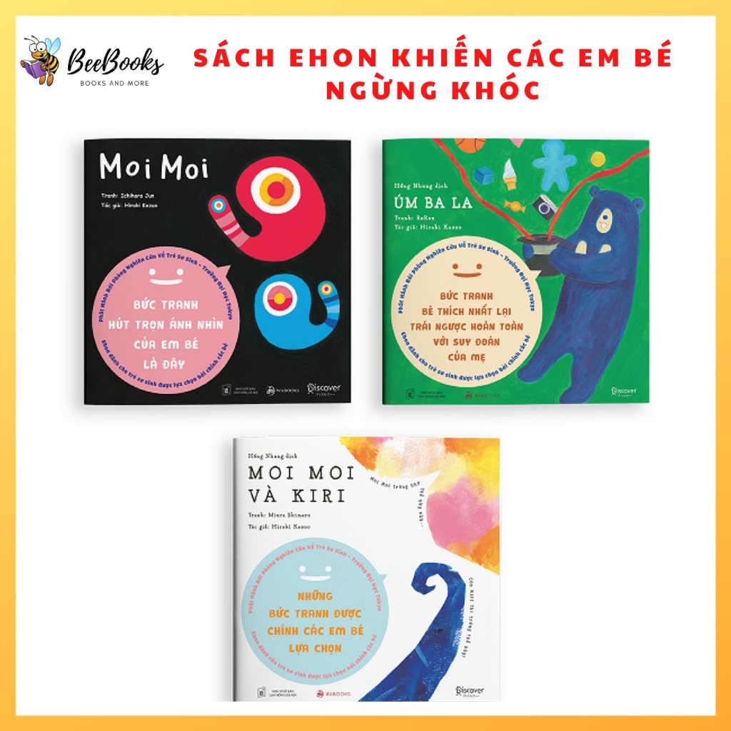 Sách Ehon Nhật Bản- Bộ Sách Ehon Moi Moi và Những Người bạn dành cho bé từ 0-2 tuổi- Bộ sách thu hút ánh nhìn của mọi bé