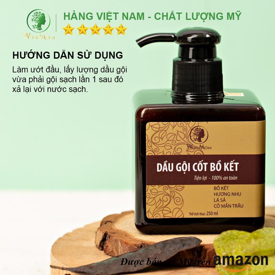 Bộ dưỡng thơm tho body và làm sạch cơ thể Wonmom ( 1 dầu gội cốt bồ kết + 1 sữa tắm thảo dược )