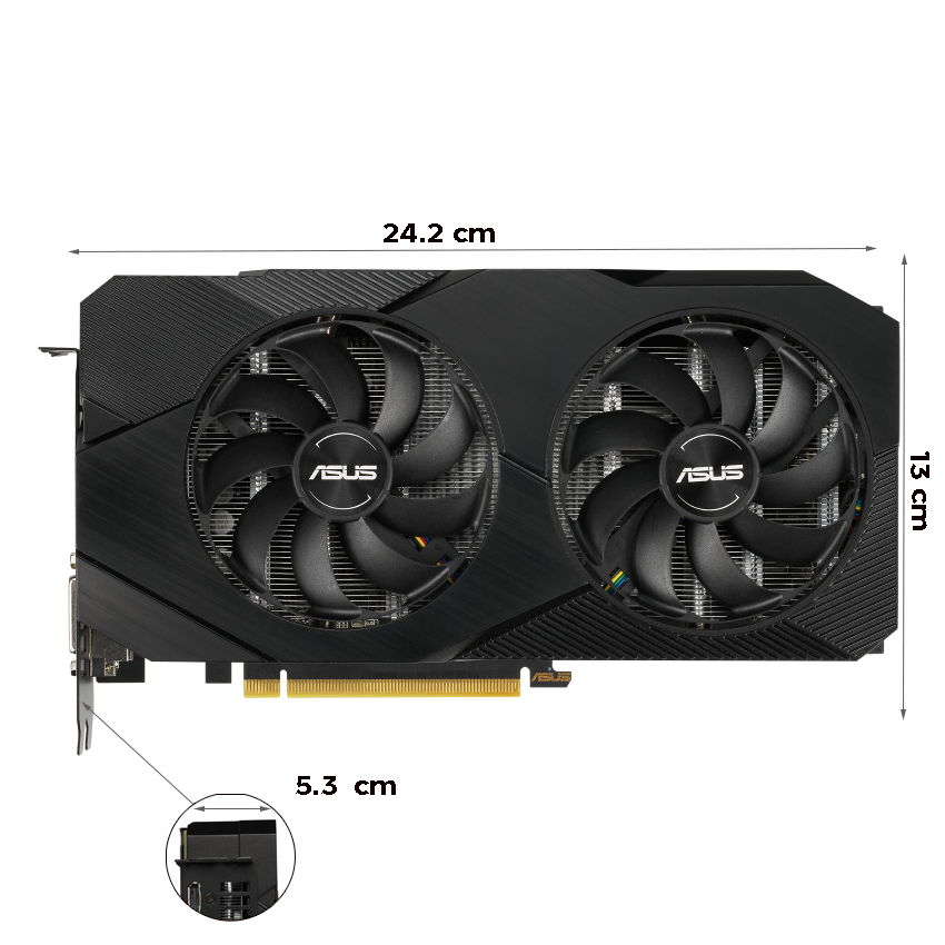 Card Màn Hình VGA ASUS DUAL-RTX2060-O6G-EVO GDDR6 6GB 192-bit - Hàng Chính Hãng