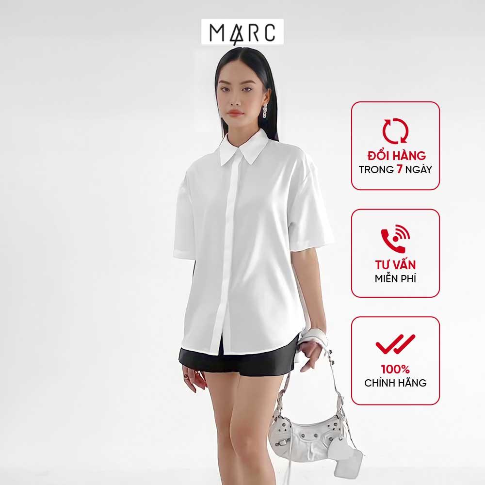 Áo sơ mi nữ MARC FASHION tay ngắn form rộng CBMH094322