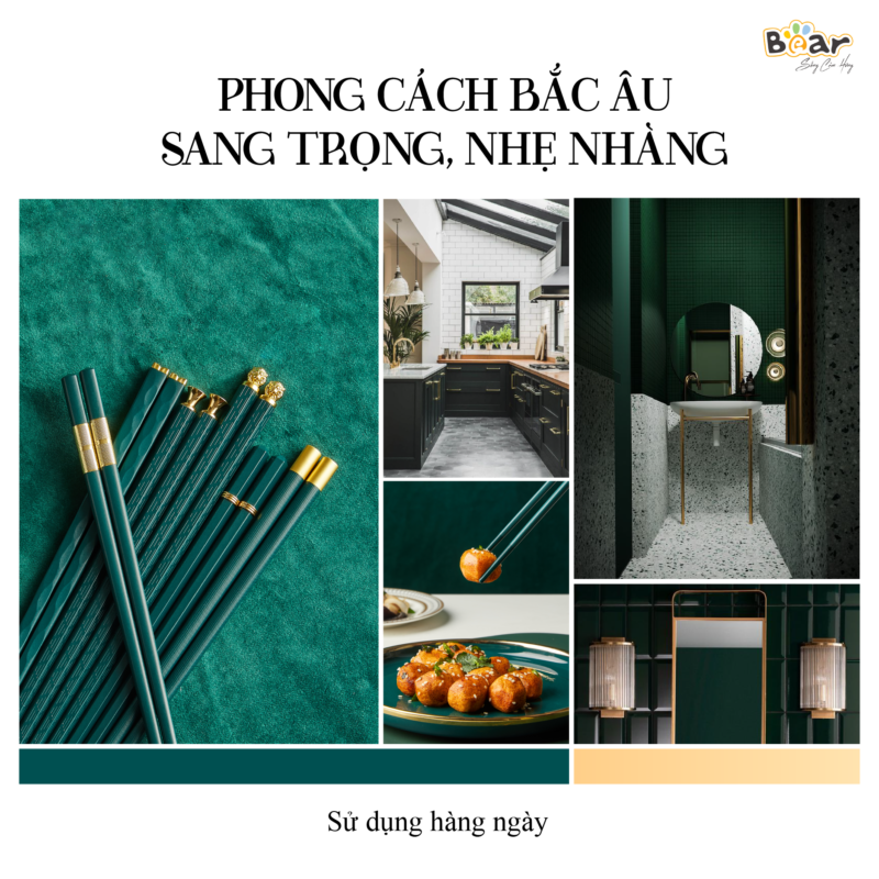 Bộ Đũa Ăn 6 Đôi Kháng Khuẩn Sợi Thủy Tinh Ion Bạc Cao Cấp BEAR CX-E0102, Thiết Kế 5 Đôi Khác Biệt - Hàng Chính Hãng