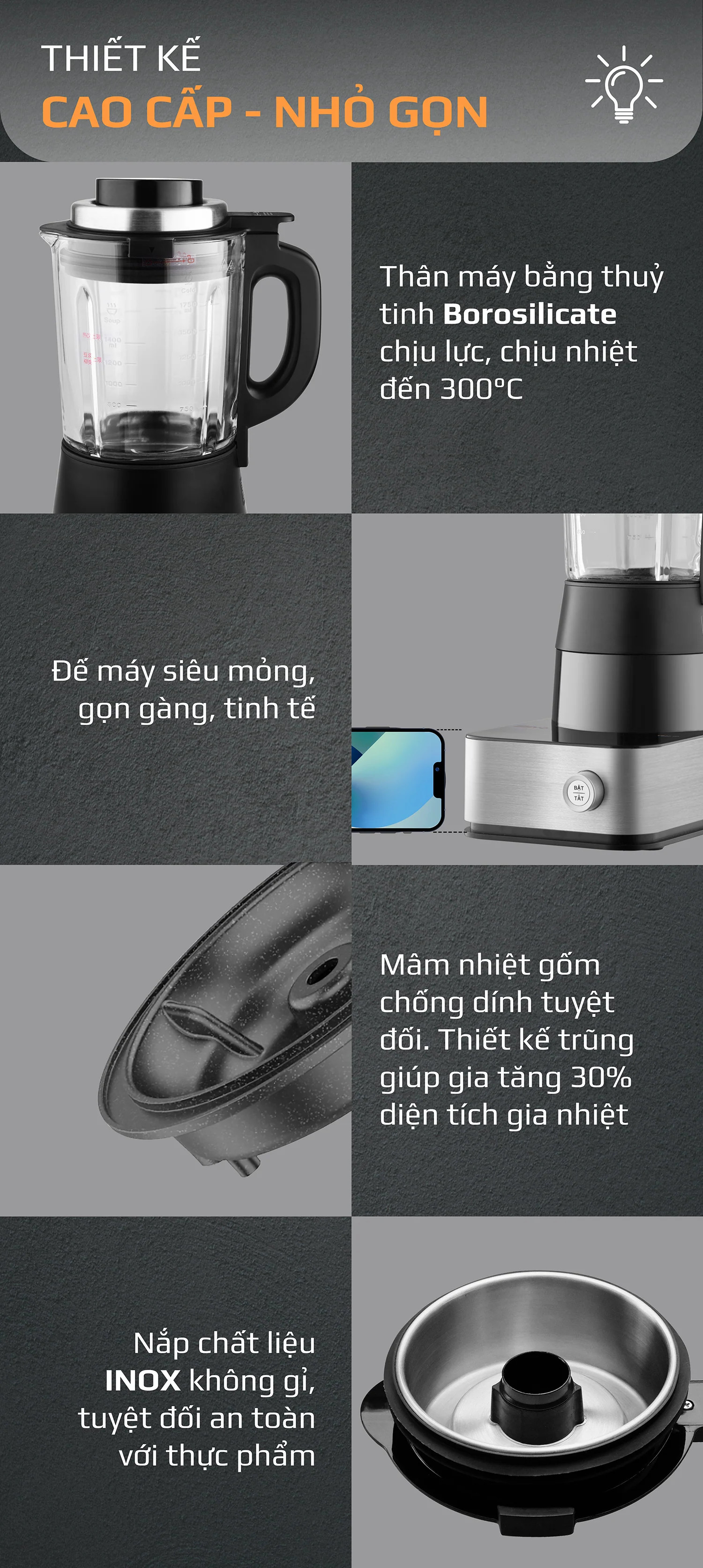Máy xay nấu sữa hạt đa năng Olivo CB22 PRO - Tặng Cối Xay Khô + công thức nấu sữa hạt - Hàng chính hãng