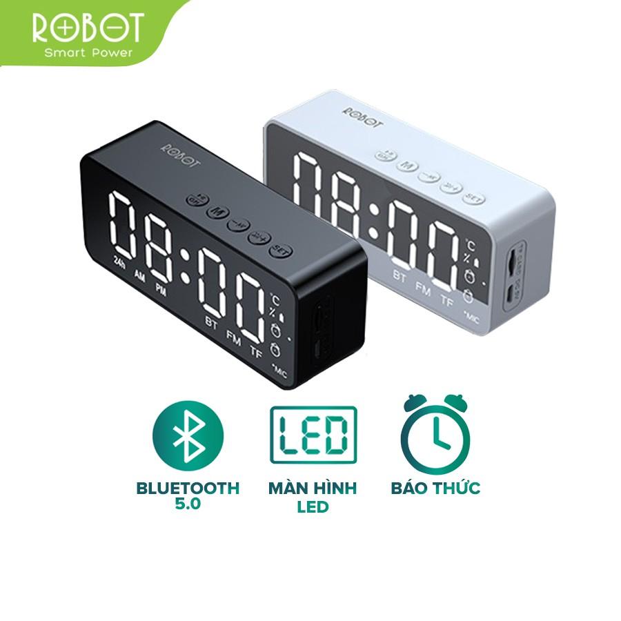 Loa Bluetooth 5.0 ROBOT Đa Chức Năng, Màn Hình LED Kiêm Đồng Hồ Báo Thức, Hỗ Trợ Nghe FM, Thẻ Nhớ - Hàng Chính Hãng