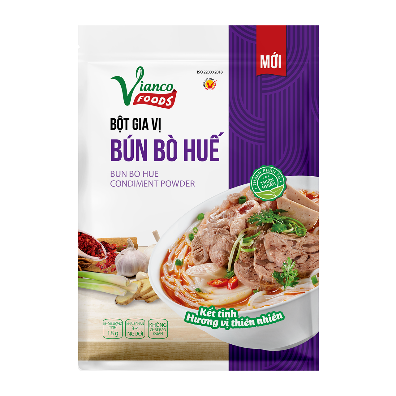 Combo 3 gói Bột Gia Vị Bún Bò Huế Việt Ấn 18gr (18gr/gói)