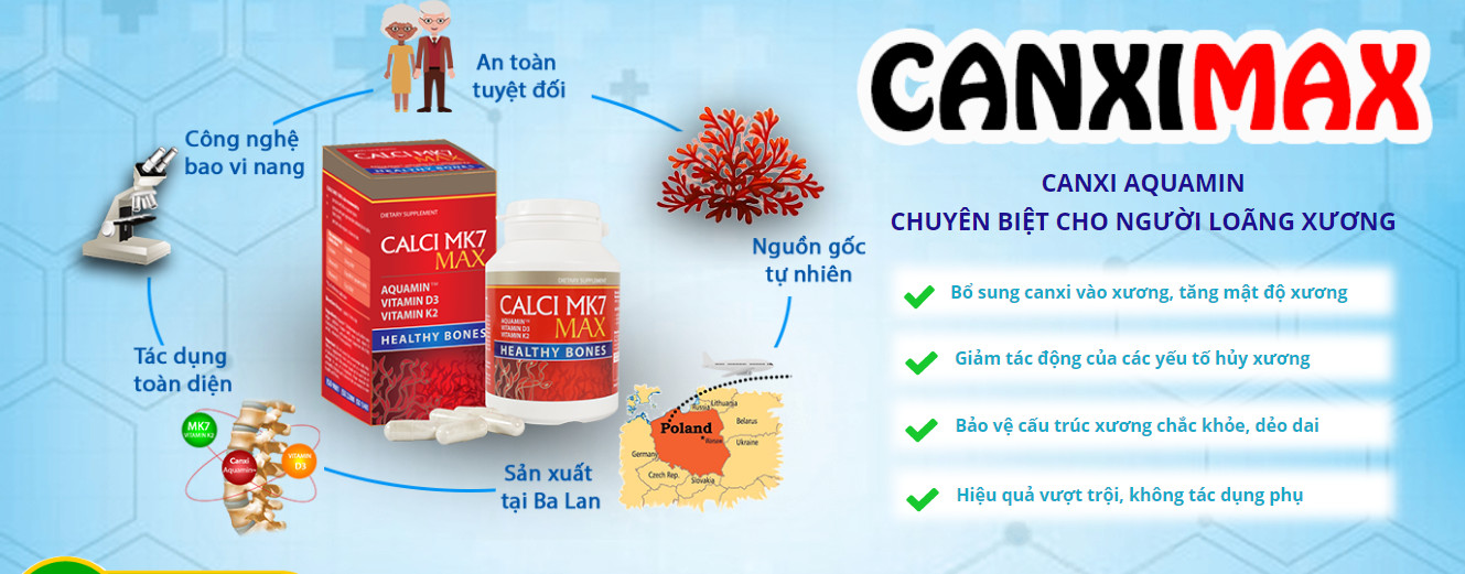 Canxi tảo đỏ tự nhiên CALCI MK7 MAX, hỗ trợ phát triển chiều cao cho tuổi dậy thì, chuyên biệt cho người bị loãng xương, bà bầu