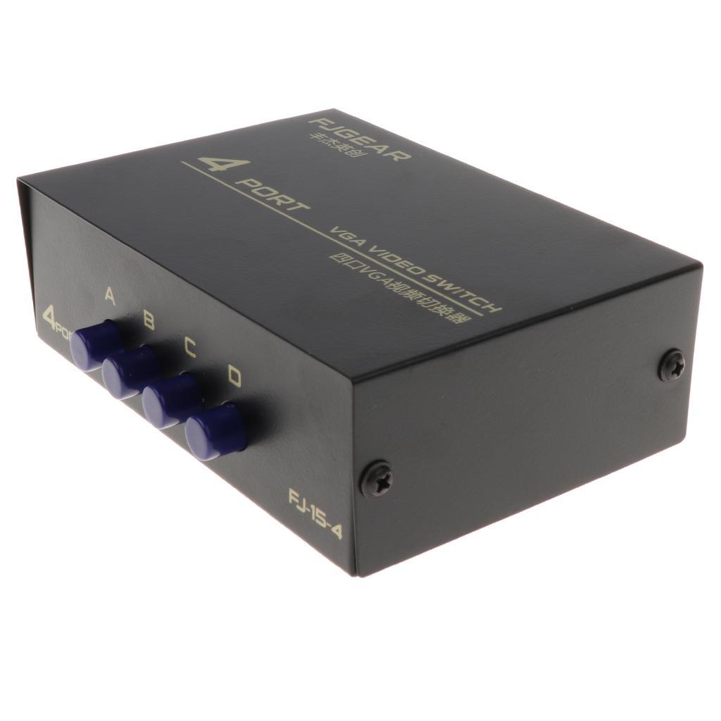Multiple Computer PC Laptop Display Selector Switcher, 4 VGA Input 1 Display