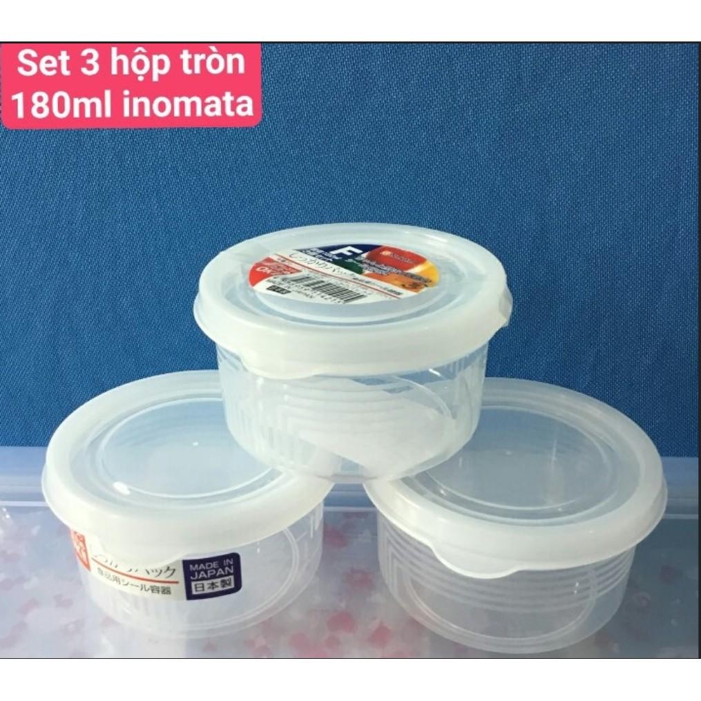 Set 3 hộp nhựa trữ đông  hình tròn 180ml