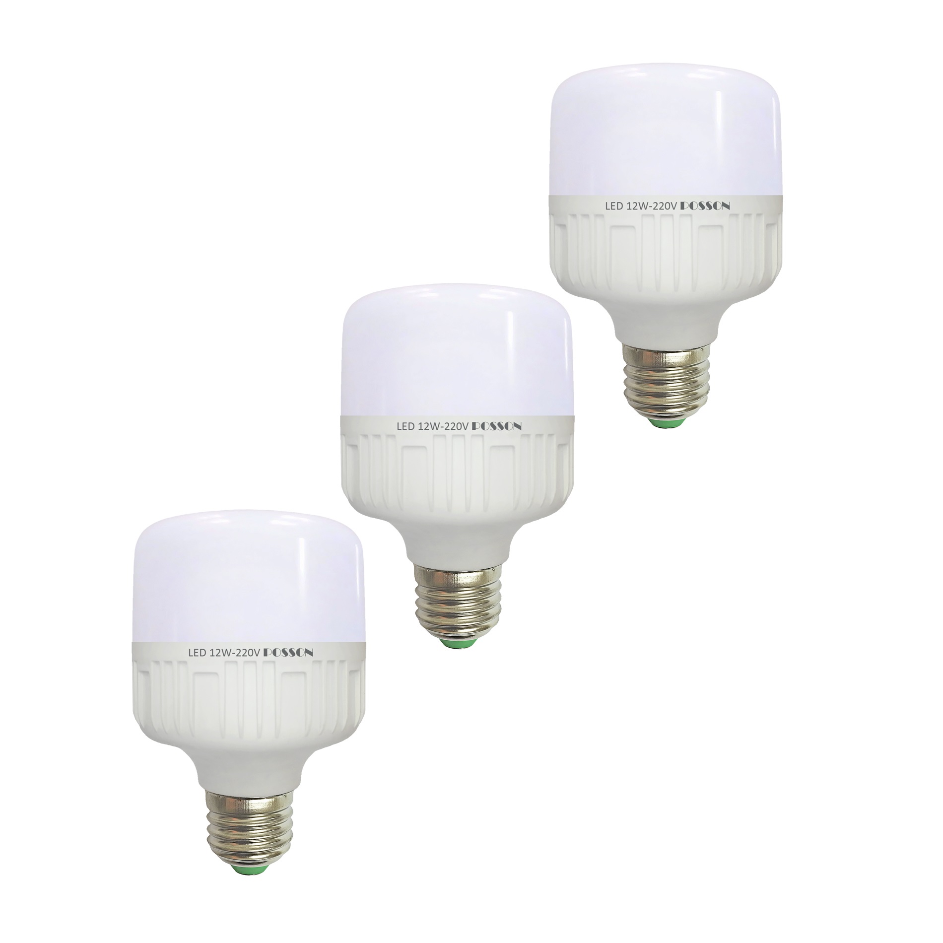 3 Bóng đèn Led trụ 12w tiết kiệm điện sáng trắng-vàng nắng Posson LC-N12-12G