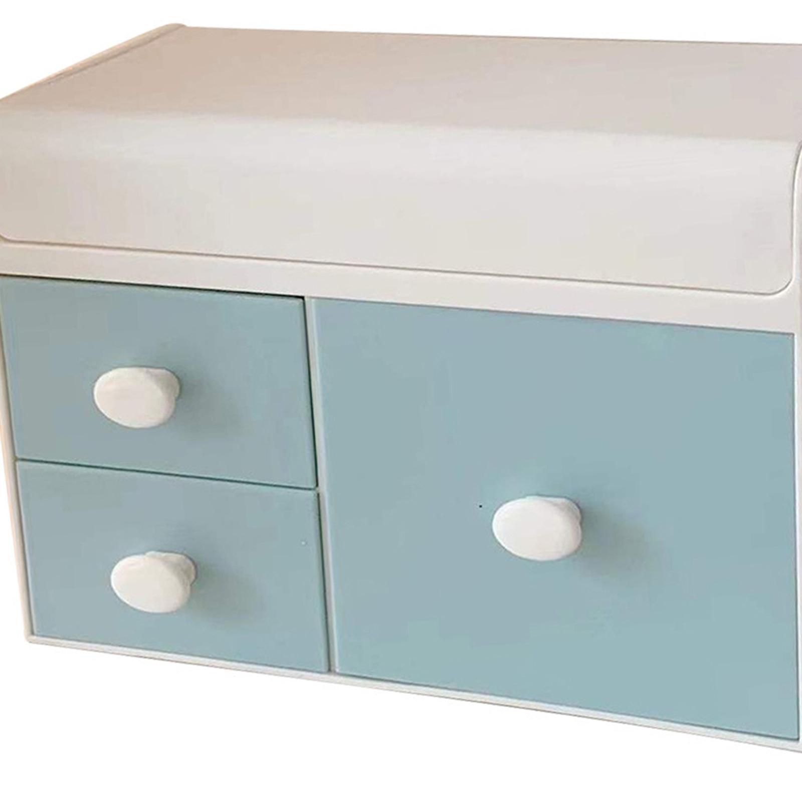 Multipurpose Cosmetic Storage Box Display Holder for Bedroom Countertop blue