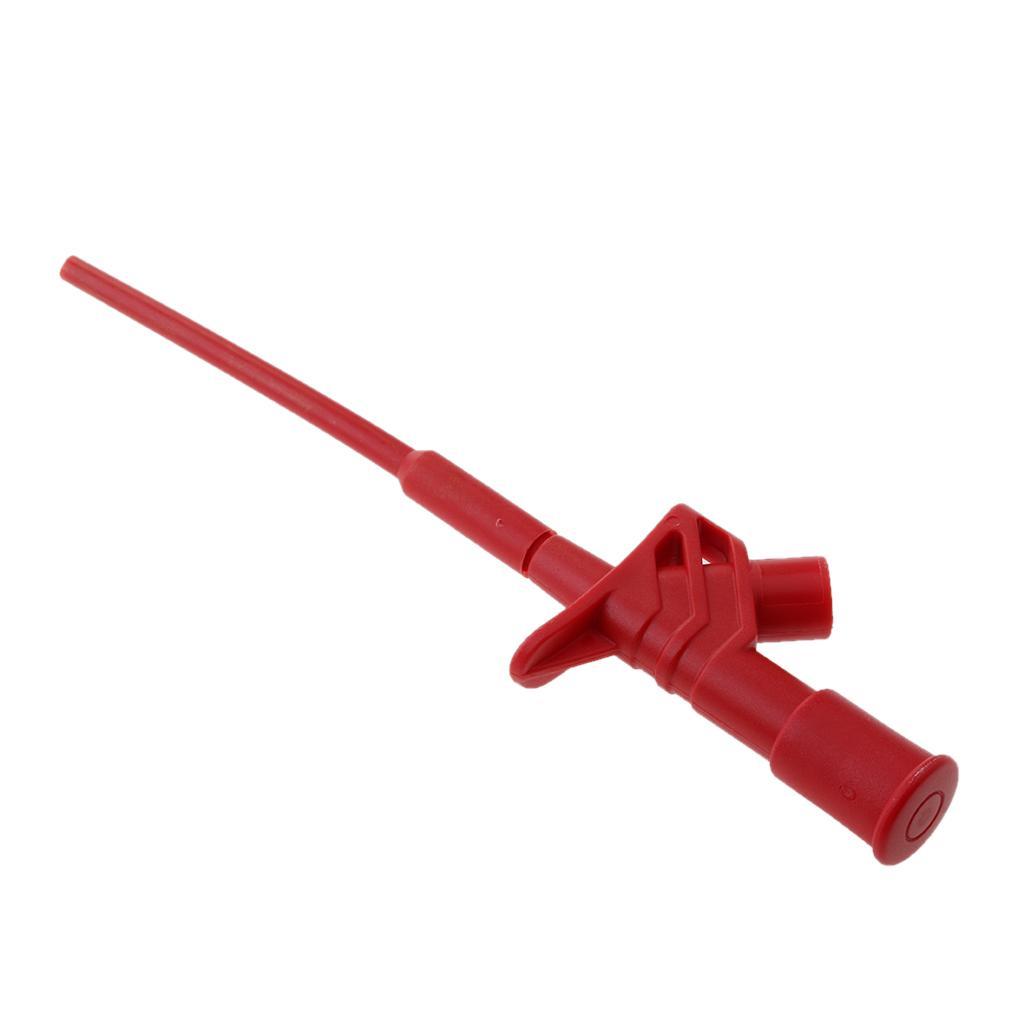 2X Insulated Quick Test Hook Clip High Voltage Flexible Testing Probe red