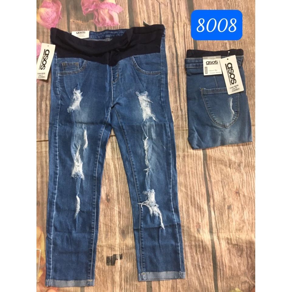 Quần Bò Bầu, Quần Jeans Bầu Hàng Mềm Đẹp Loại 1 Thời Trang Đủ Size- Đủ Màu Cho Mẹ Bầu (có chun chỉnh)