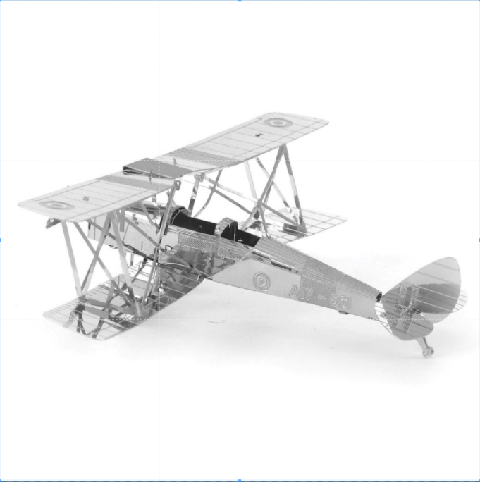 Mô hình tự lắp ráp 3D bằng kim loại không gỉ cao cấp - Máy bay Tiger Moth