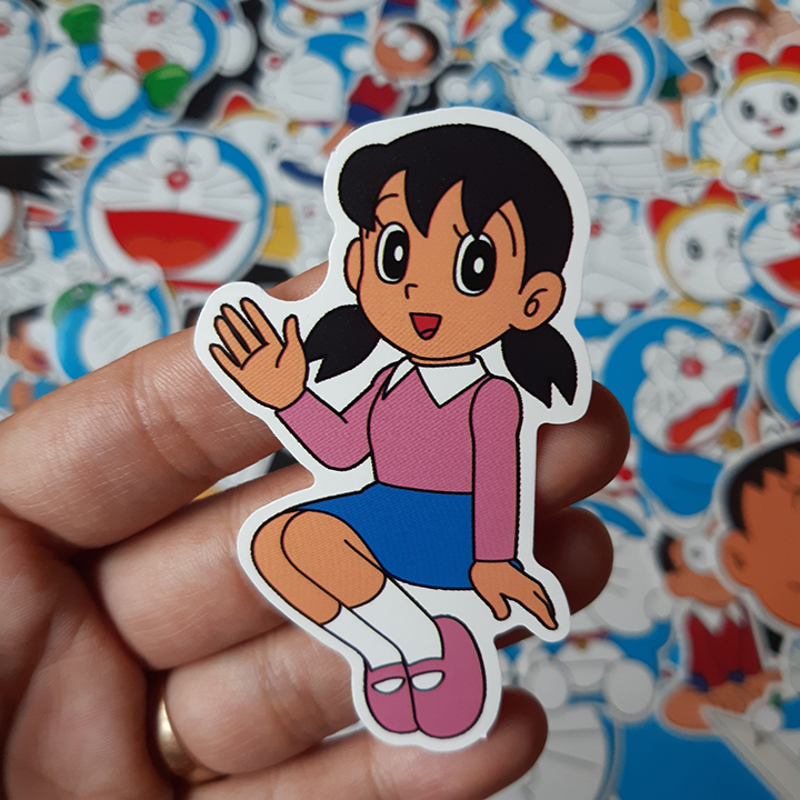 Bộ Sticker dán cao cấp chủ đề DORAEMON VÀ NHỮNG NGƯỜI BẠN - Dùng dán Xe, dán mũ bảo hiểm, dán Laptop