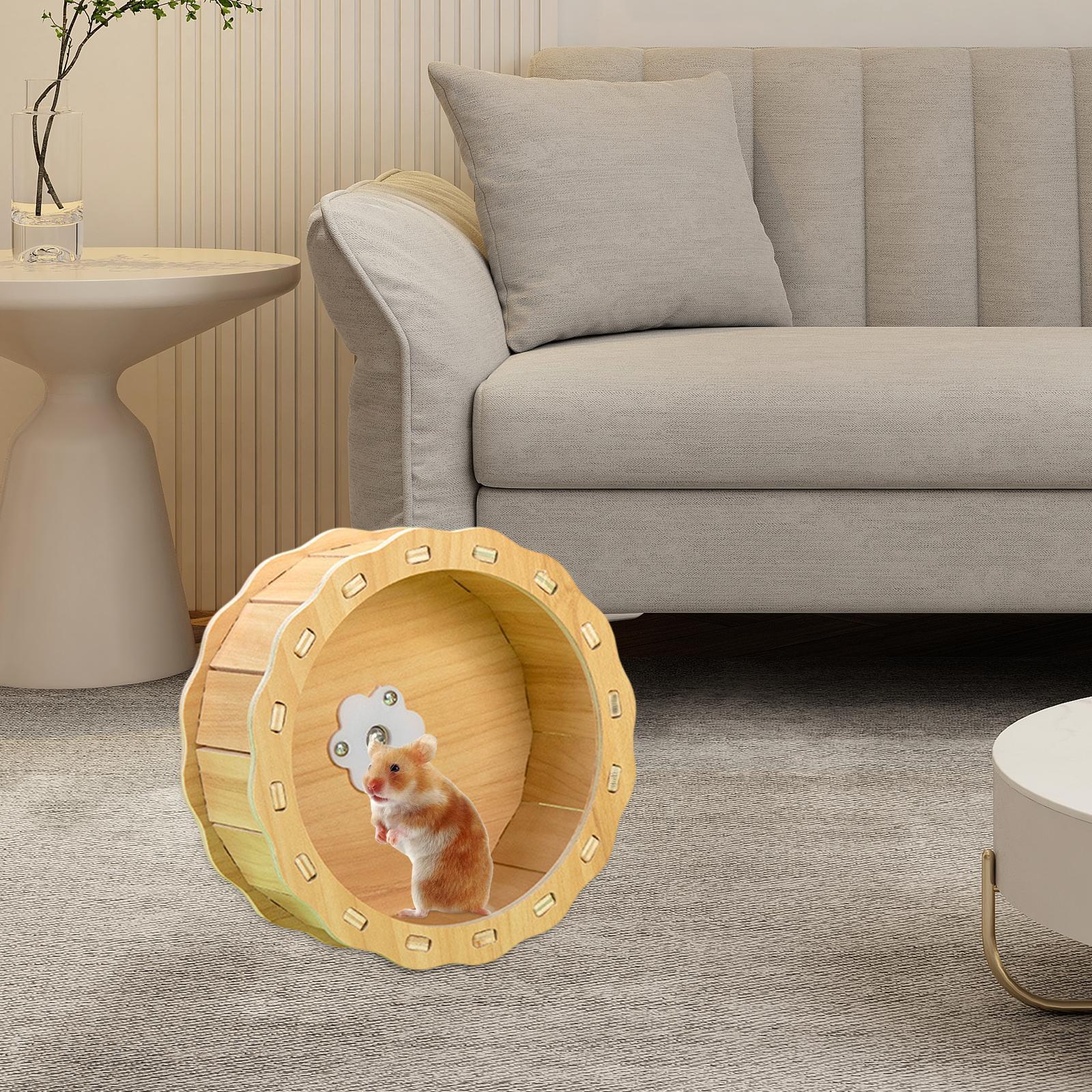 Hamster Running Wheels Mute Wooden Rotary Runner for Hedgehog Ferret Hamster