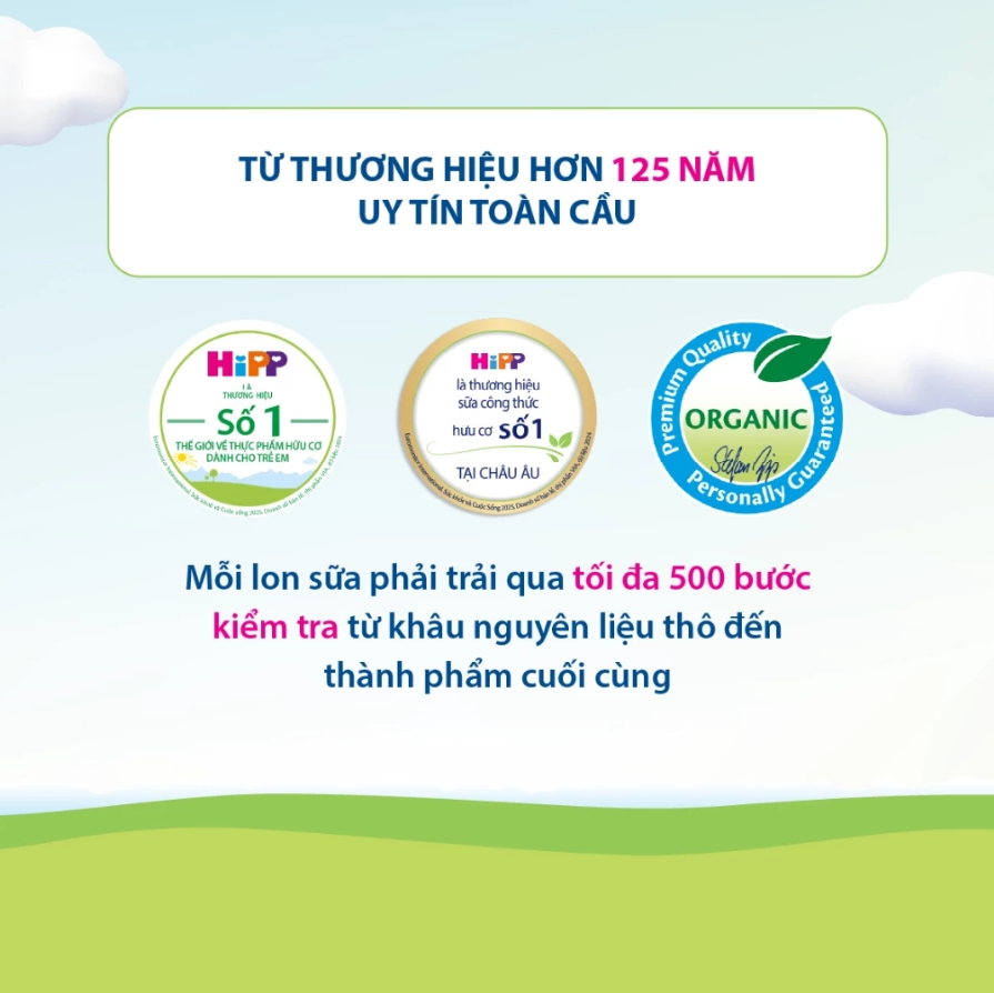 Sữa bột công thức HiPP Organic Combiotic 800g Số 01 cho bé từ 0 - 6 tháng
