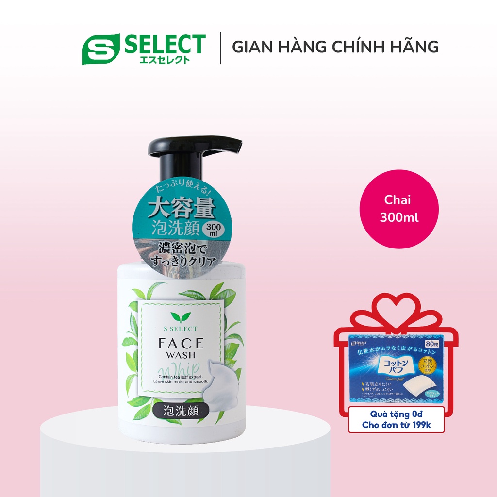 Sữa Rửa Mặt Tạo Bọt Chiết Xuất Trà Xanh S Select Nhật Bản 300ml