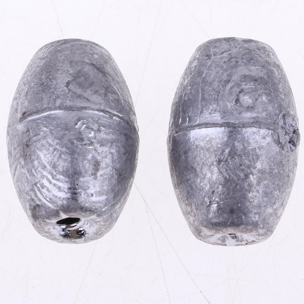25Pieces Premium Fishing Sinker Weights Olive Shape Lead Fishing Weights