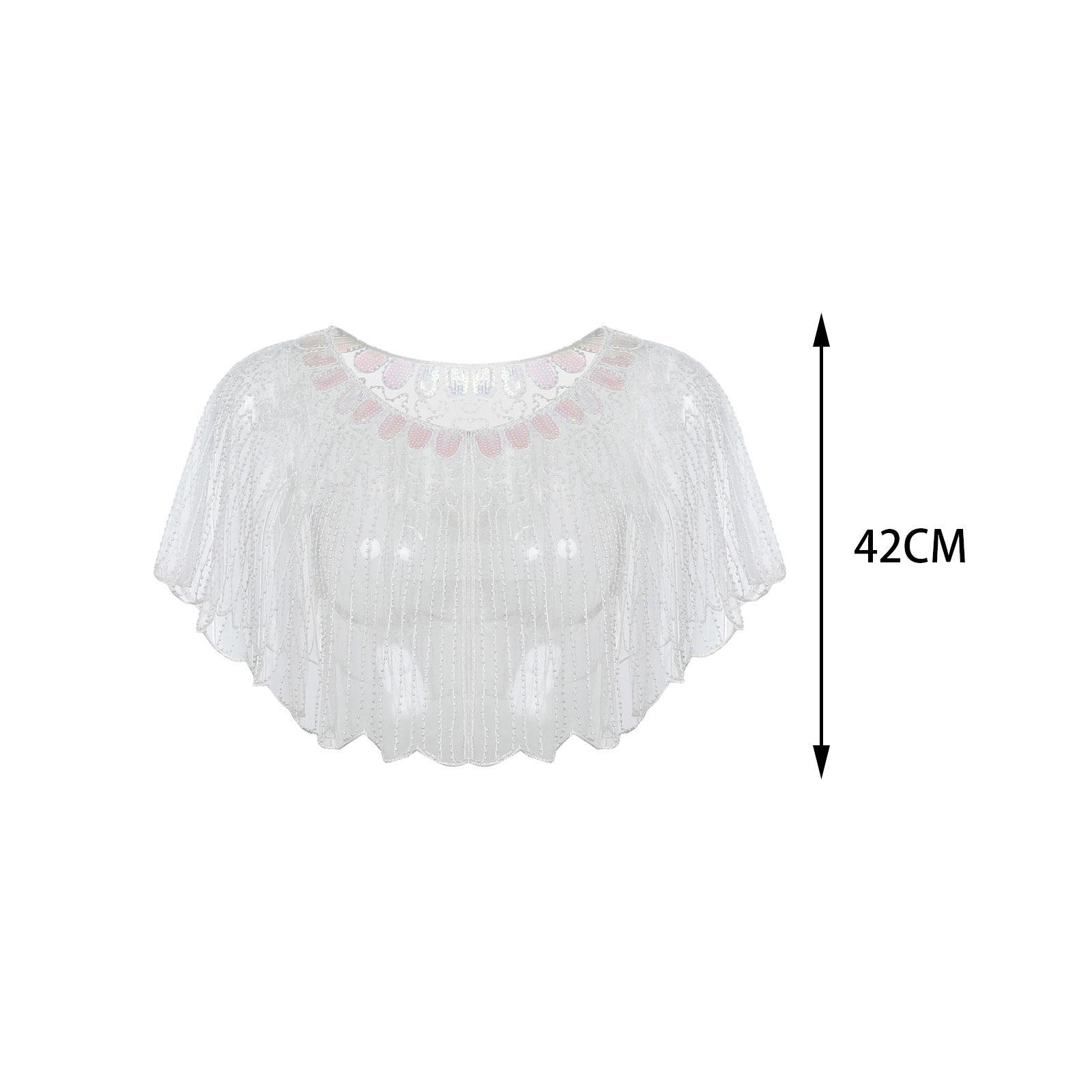 Women’s Shawl Wrap, Sequin Shawl Cape, Casual Shawl Scarf Dresses Fashionable Clothing Sequin Bridal Shawl Evening Cape for Summer Dance Party