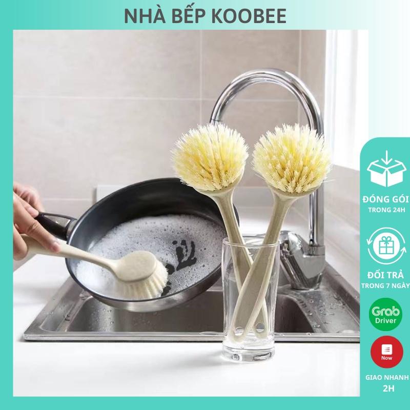 Bàn chải cọ rửa xoong nồi, bồn rửa chén bát, chà sàn, mặt bếp, bồn tắm cán dài - Chổi cọ vệ sinh KooBee