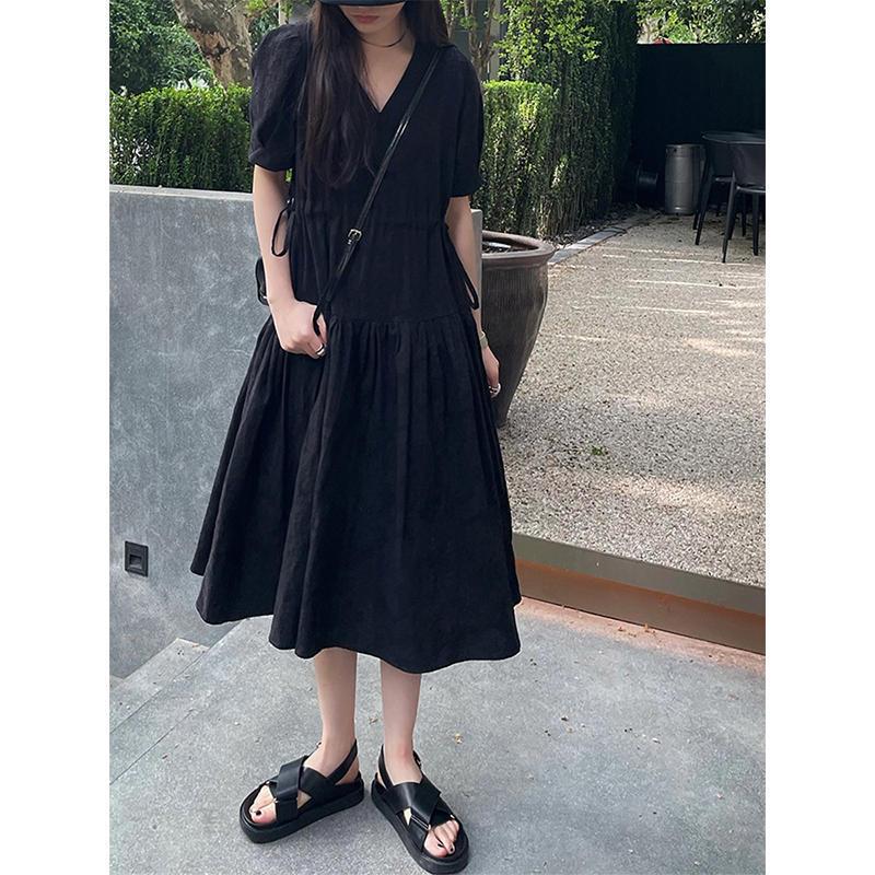 TOBE1SHOP Váy trắng nữ 2023 mùa hè người đàn ông nhỏ thắt lưng hiển thị gầy cao cấp cảm giác mối tình đầu Pháp trà nghỉ váy dài