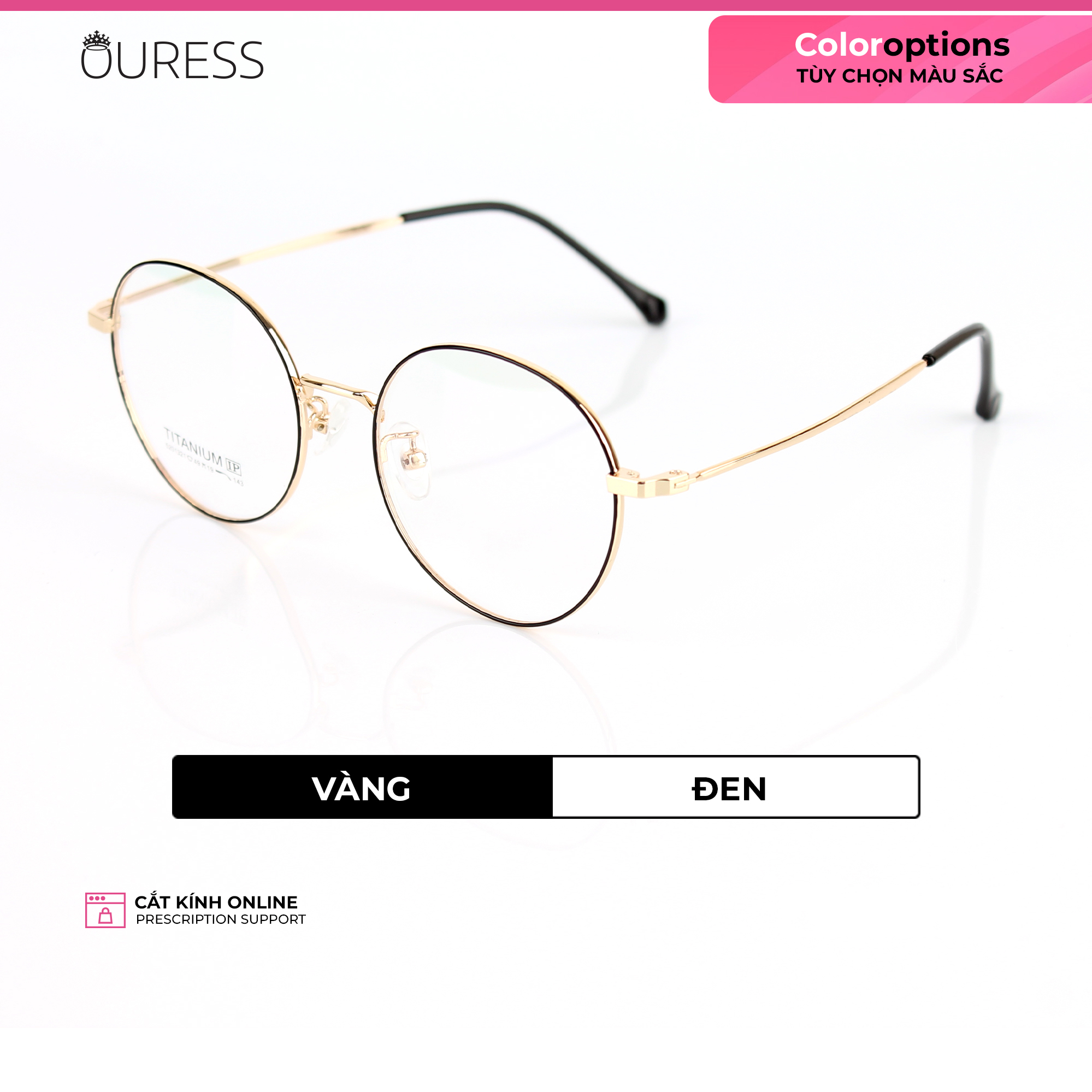 Gọng kính cận H0011 và 5201321 chất liệu titan thời trang mắt kính OURESS nam nữ siêu nhẹ siêu bền