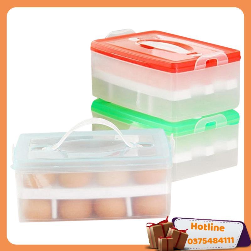Hộp Đựng Trứng 2 Tầng 24 Quả - Hàng Loại 1