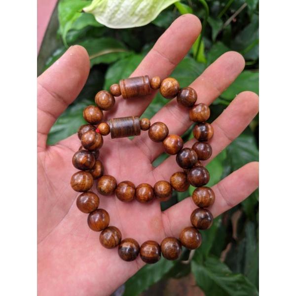 Vòng tay nam nữ loại nhỏ hạt 10 ly mix đốt trúc gỗ thơm hương tự nhiên