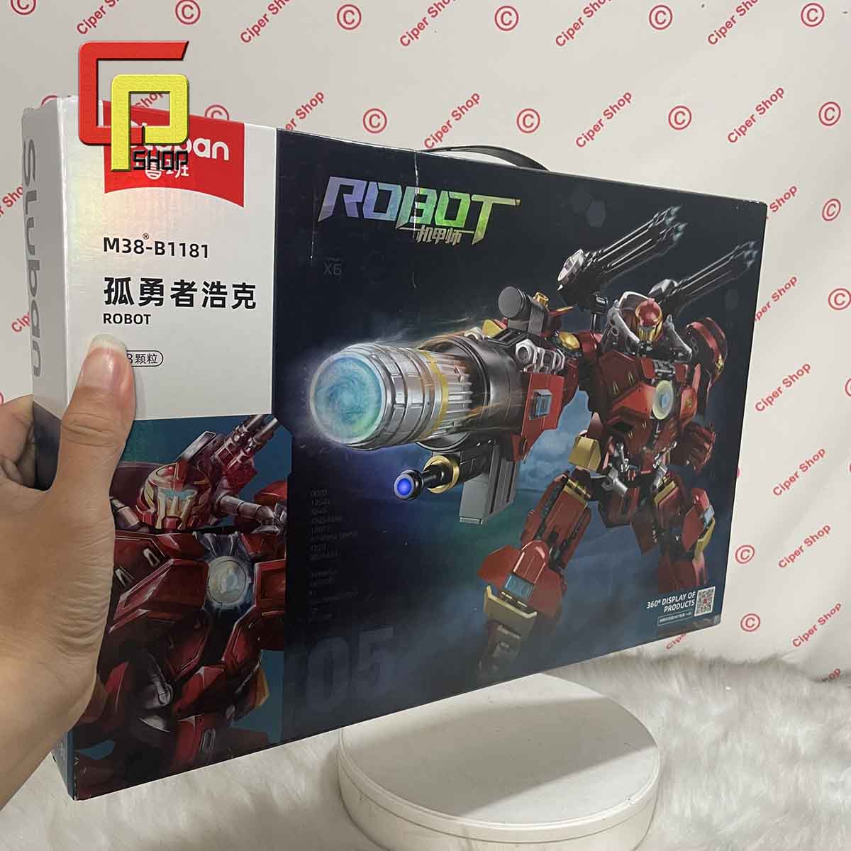 Mô hình lắp ráp M38-B1181 Robot The lone Hulk - Figure Robot The lone Hulk Sluban
