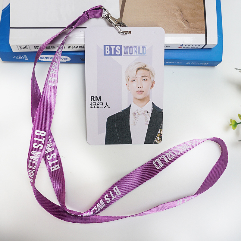 Card đeo thẻ RM BTS kèm dây đeo BTS WORLD