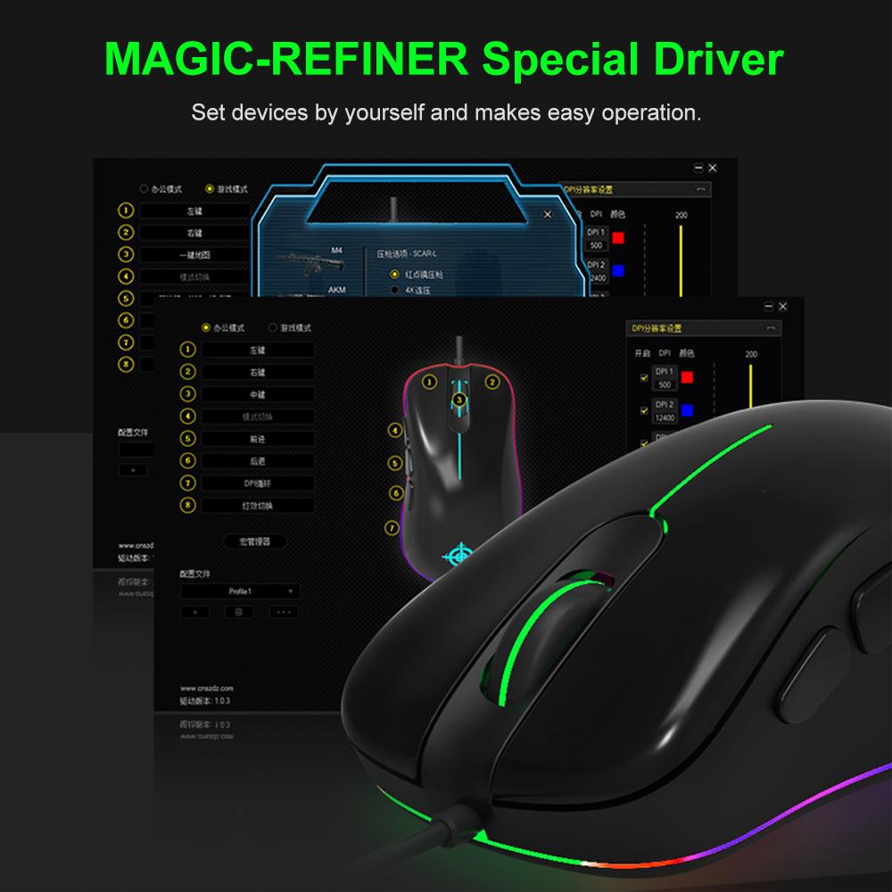 Chuột chơi game có dây MAGIC-REFINER MG10 RGB Light. Chuột chơi game chuyên nghiệp 12400DPI