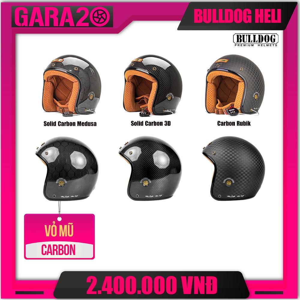 MŨ BẢO HIỂM CỔ ĐIỂN 3/4 BULLDOG HELI CARBON - GARA20