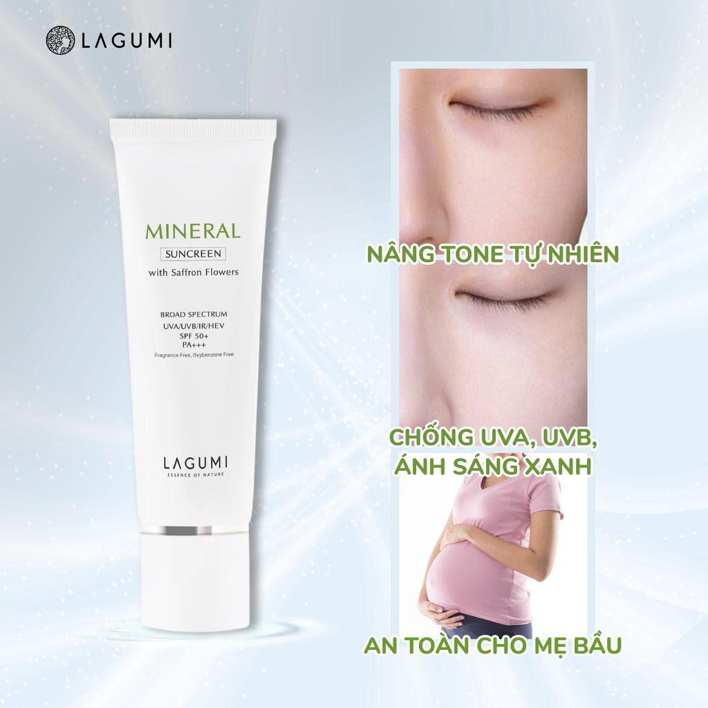 Bộ chăm sóc da kem chống nắng và kem dưỡng da cho da dầu mụn Lagumi chính hãng