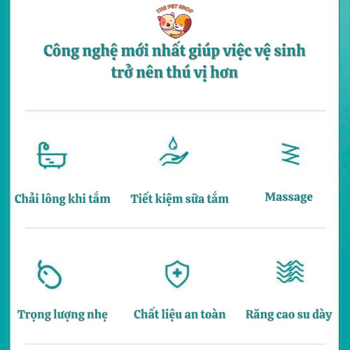 [VIDEO]- Lược tắm, massage cho thú cưng- Bàn chải tắm, tạo bọt làm sạch lông cho chó mèo-CHỌN MÀU Bàn chải tắm thú cưng silicone mềm chất lượng cao