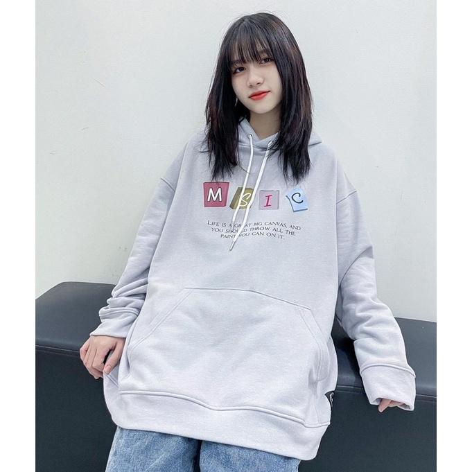 ♞▩☒Áo Hoodie Canva Xám trắng