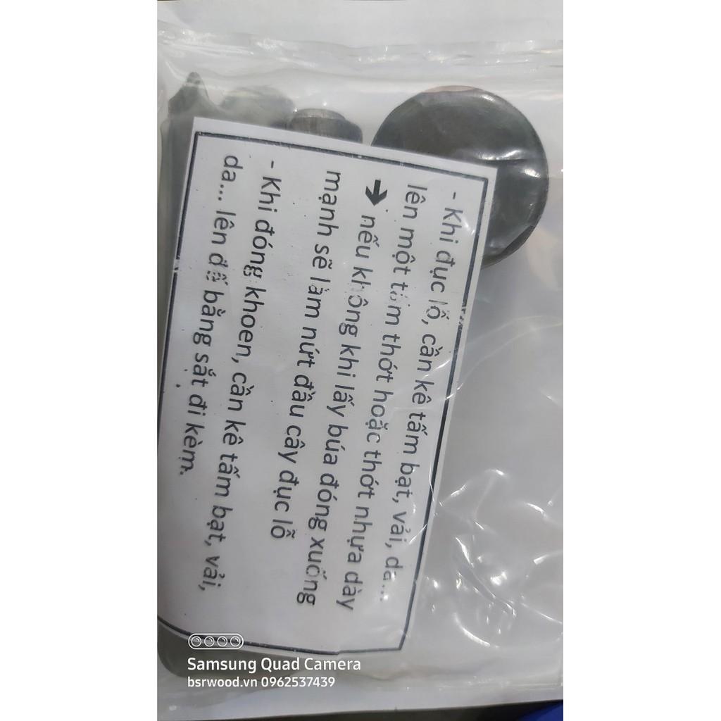 Combo cây bộ đục lỗ + cây đóng khoen ore 10mm + đế đóng khoen + 100 cái khoen ore 10mm bằng sắt